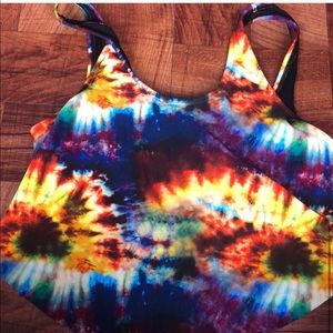 Tie dye bathing suit